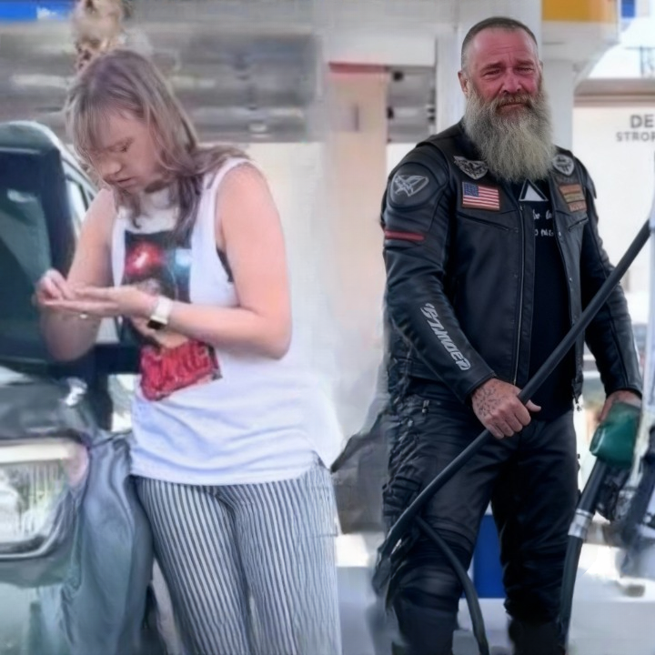 A Biker Helped a Crying Young Woman at a Gas Station — What Happened Next Changed Both Their Lives