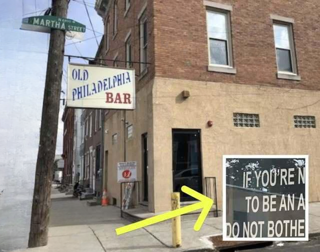 Philadelphia Bar’s Patriotic Door Sign Sparks Debate — Manager Says It’s Good for Business