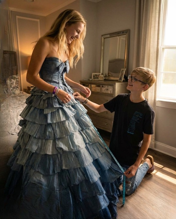 My Stepmom Refused to Buy Me a Prom Dress—So My Brother Made One from Our Mom’s Old Jeans