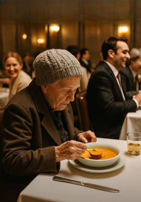 A Woman in Old Clothes Walked Into a Fancy Restaurant and Ordered the Cheapest Soup — The Room Laughed Until the Truth Came Out