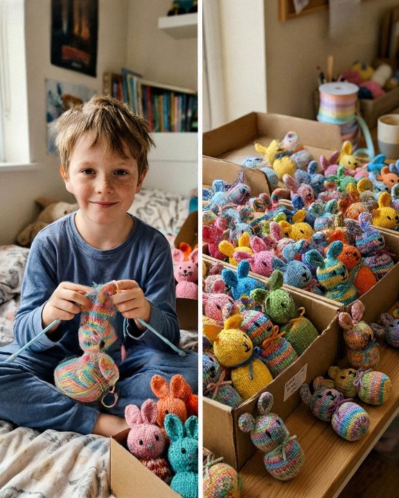 My 9-Year-Old Grandson Knitted 100 Easter Bunnies from His Late Mom’s Sweaters – When My New DIL Threw Them Away Calling Them ‘Trash,’ My Son Taught Her a Lesson