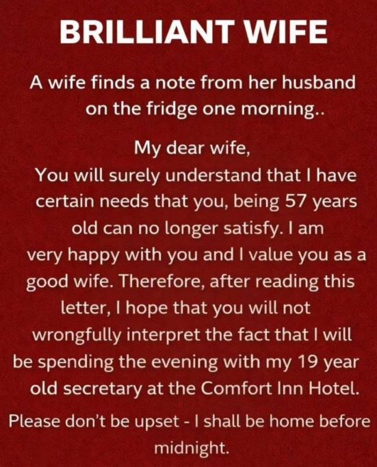 Husband Leaves Shocking Note About Young Secretary—Wife’s Clever Reply Turns the Tables