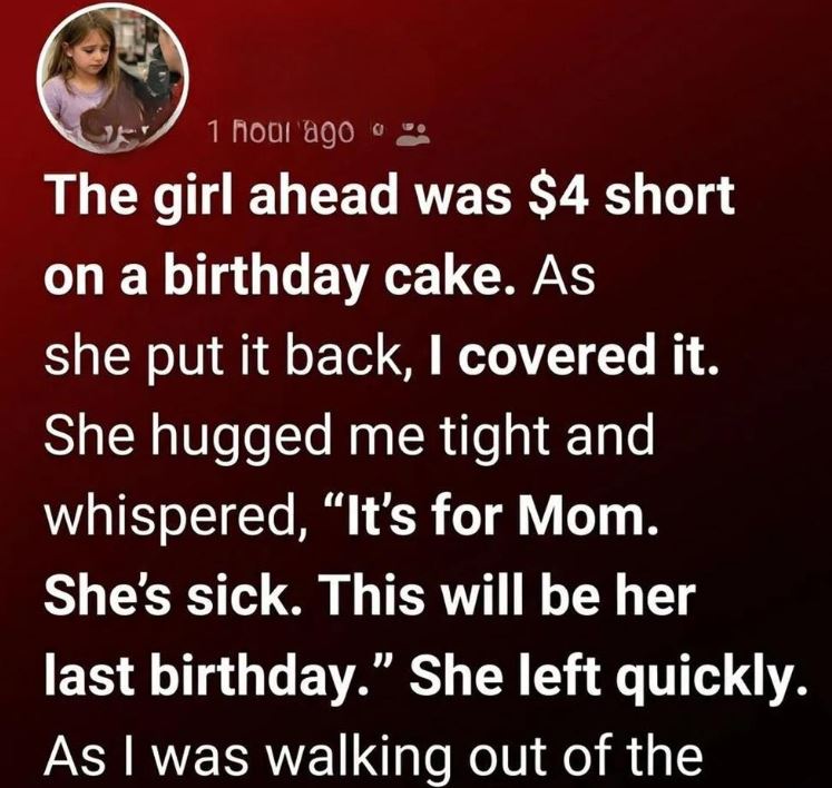 Buying a Stranger a Birthday Cake Resulted in an Unexpected Note