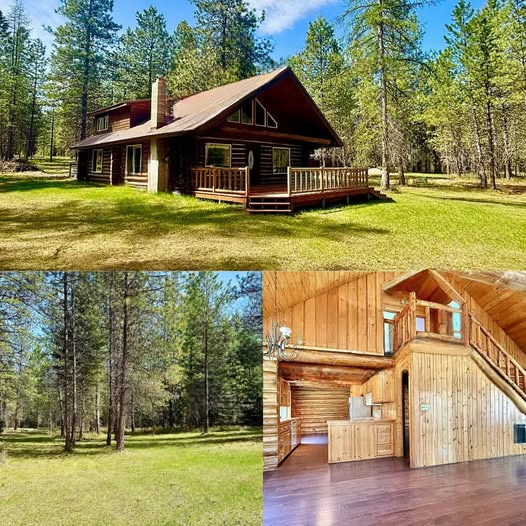Rustic Montana Log Home on 20+ Acres in Trout Creek — Private, Level Land with Space for Horses and Outdoor Living