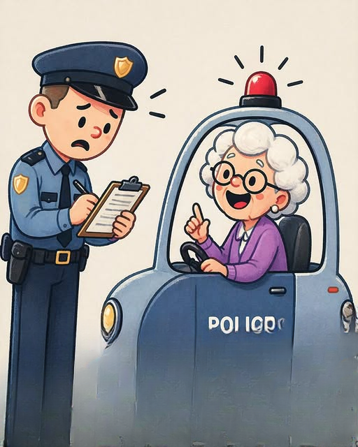 Officer Stops Elderly Driver — Her Unexpected Humor Turns a Routine Traffic Stop Into a Lighthearted Moment Everyone Remembers
