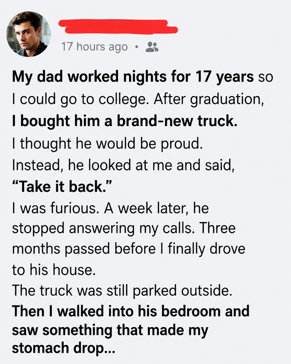 I Bought My Dad a Brand-New Truck—Then I Walked Into His Bedroom and Saw Something That Made My Stomach Drop